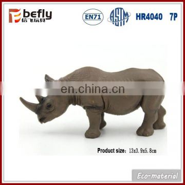 Mini animal figure toy plastic rhinoceros for kid 2016