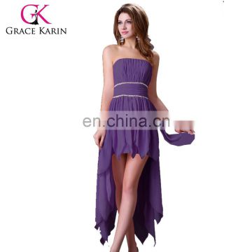 2015 Grace karin 2 Colors short front and long back Off shoulder cocktail dresses CL4094-1#