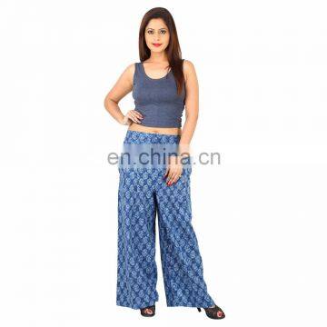 Women's Wear Floral Printed Trousers Loose Wide Leg Summer Seasonable 100%Cotton Long Palazzo Pants Yoga Cotton Pants