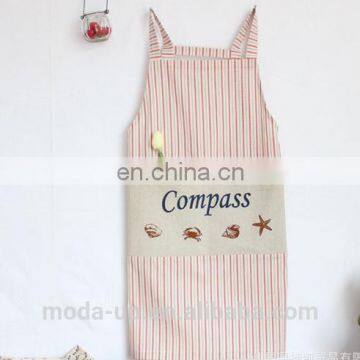 Embroidered striped apron for adult