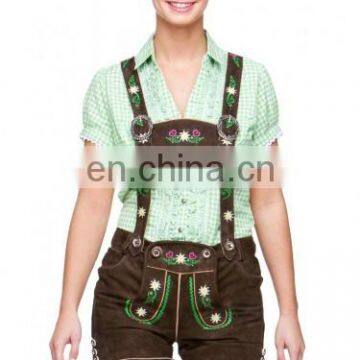 German leather shorts Oktoberfest lederhosen antique brown Women Bavarian-Oktoberfest-Trachten-Short-Lederhosen-All-Size