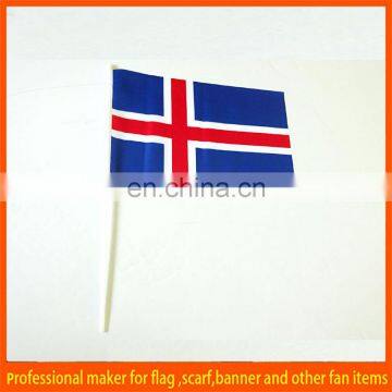 Promotional custom hand held flag with plastic flag sticks