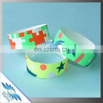 colorful event strong tyvek paper wristband for misic party