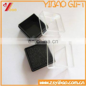 2015 Cheapest lapel pin plastic gift box square shape transparent packing box