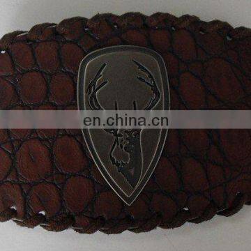 2012 retro handmade metal belt buckle with PU G90003