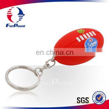 hot sale fashion football custom logo soft PVC keychain