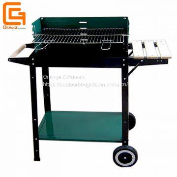 wholesale large Square Trolley barbecue charcoal grill bbq