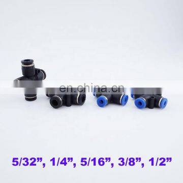 one touch plastic tube 4 way pneumatic plastic fittings X type 5/32 1/4 5/16 3/8 1/2 inch quick hose connector four joint