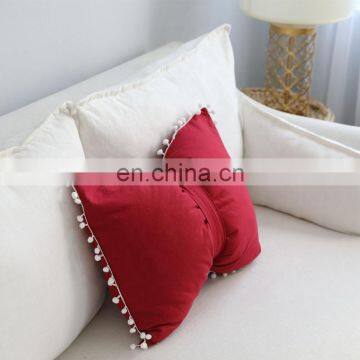I@home INS Solid Color Striped Cute Ball Bow Pillow Bedside Sofa Pillow Cushion Cover With Core photo-5