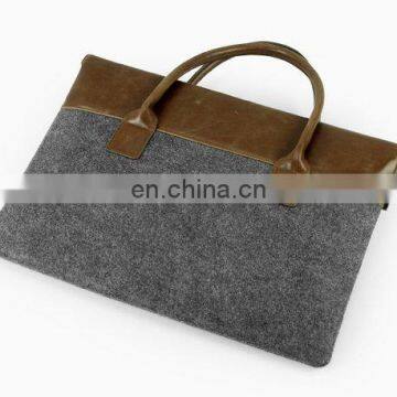 Special Leather Felt Briefcase Portfolio Laptop Bag photo-6