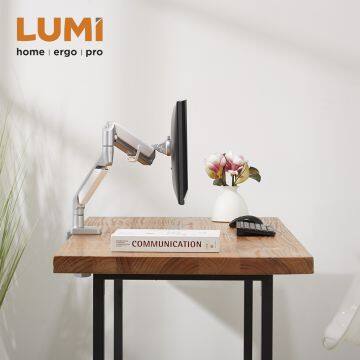 Single Aluminum Gas Spring Monitor Desk Mount