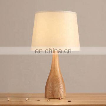 Ad CE Rosh TUV Contemporary Wood Wooden Table Lamp With White Square Drum Fabric Shade Hot Selling Lights Coffee Table