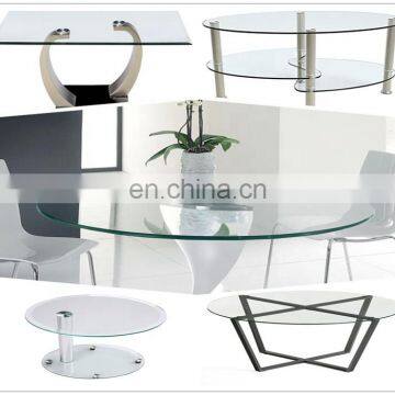 High Quality Tempered Table Top Glass Round Shaped Glass Table Tops Wholesale