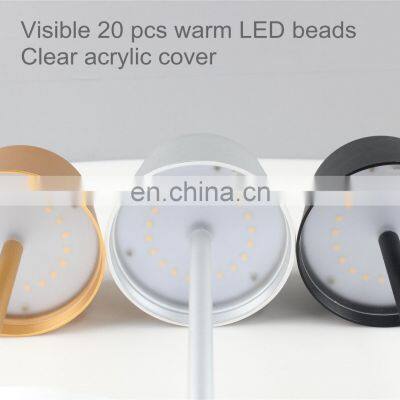 Stock Nordic Metal Gold Black Desk Lamp Hotel Dining Restaurant Led Cordless Rechargeable Table Lamp photo-3