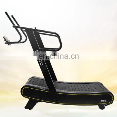 hot sale non-motorized curved self-generating manual treadmill curved running walking machine for gym use