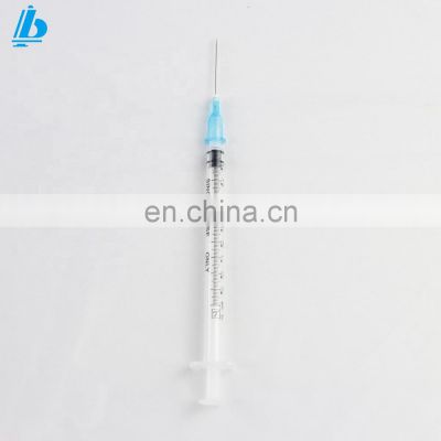 Factory supply Disposable Medical Plastic Luer Lock Syringe 1ml With Needles