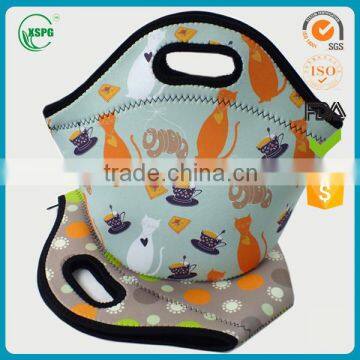 Reusable printed handled neoprene picnic outside carrier