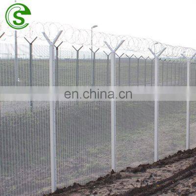 Y type post high security fence panels design welded wire airport prison fencing