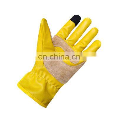 Wholesale outdoor sports touch screen non-slip safety mountaineering cycling leather gloves