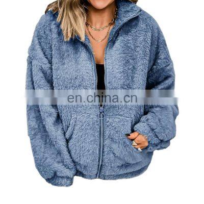 2021 European and American cross-border new women's fashion trend and comfortable wool cardigan jacket jacket