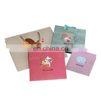 cheap packaging bag logos custom logo printed shopping bag with handle pink paper bag