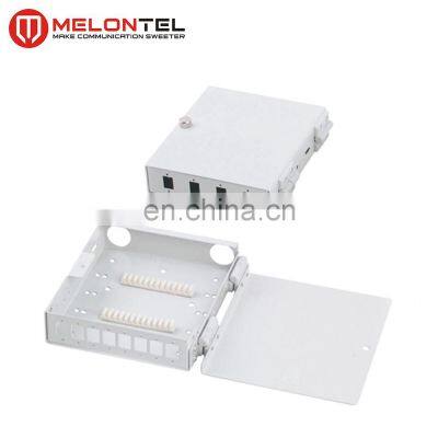 MT-1021 Wall mount type fully loaded 4 8 core Indoor metal fiber optical LC adaptor pigtail FTTH distribution box