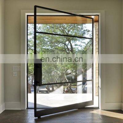 modern design big metal entrance door  glass wrought iron entry pivot door