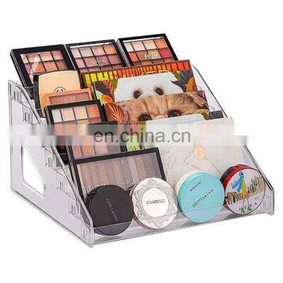 Clear 7-Tier Acrylic Makeup Organizer Large Capacity Cosmetic Storage Box for Eyeshadow Palettes