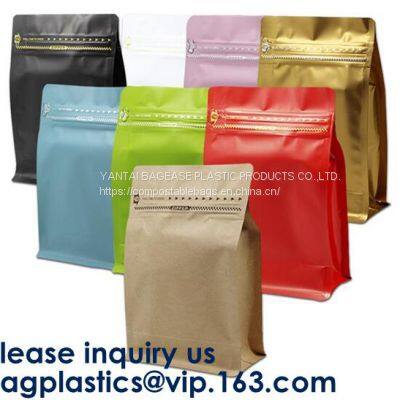 Bio, Eco, Compost, Square Bottom, Flat Bottom, Stand Up, Side Gusset, Zipper Top, With Window, Tear Notches photo-4