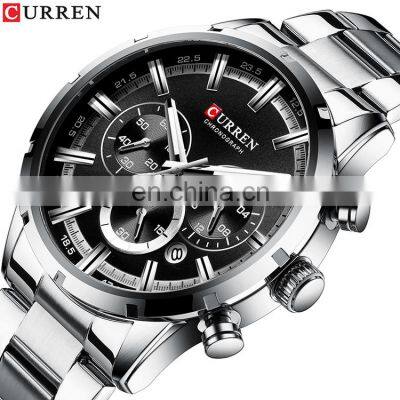 Men Quartz Wrist Watches Stainless Steel Strap Luxury Gold Chronograph Business Waterproof Watch photo-3
