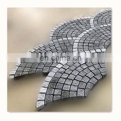 Grey granite cobble stone paver mats