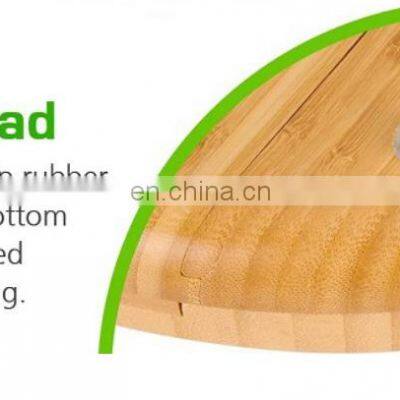 Custom High Quality Eco Friendly Kitchen Round Wooden Knife Set Bamboo Cheese Board