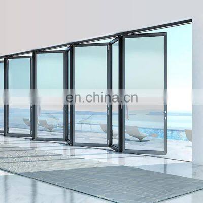 NFRC American Standard double glass aluminum foldable bi folding door