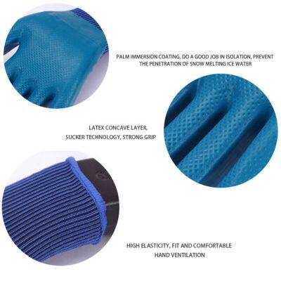 13g Polyester Liner Latex Honeycomb Dipped Gloves