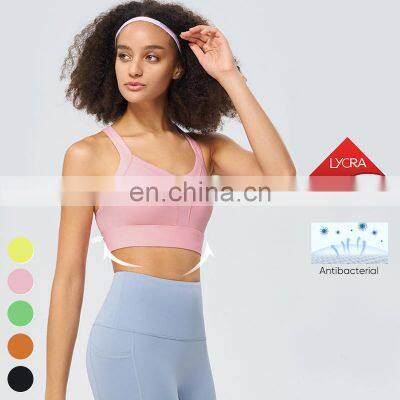 Custom Logo Backless Fixed Pad Sports Bra Shockproof High Support Adjustable Yoga Underwear Fitness Yoga Top Sports Bra Women