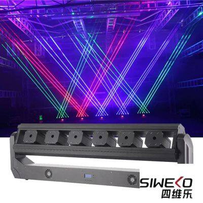 6 Eyes Swing Moving Head Laser Red With DMX Control Sound Control for DJ Event and Wedding Party photo-2