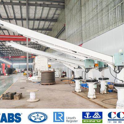 Electricl Hydraulic Fixed Boom Stiff Boom Marine Bulk Cargo Provision Deck Crane with ABS BV CCS Certificated