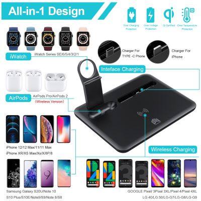 Strong Compatible Charger Station for IPhone 11 Iwatch and Airpod Portable Battery Charger 4 in 1 Wireless Charger Stand photo-3