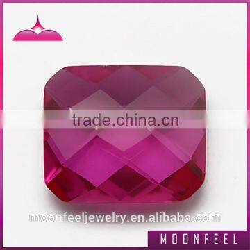 artificial corundum rectangle faceted ruby beads