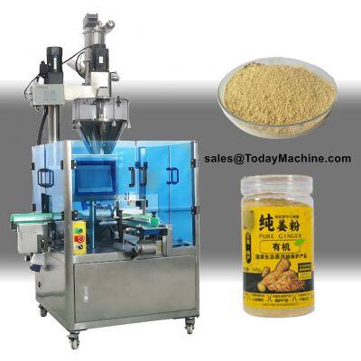 Automatic Spice Cocoa Powder Milk Powder Plastic Bottles Jar Rotary Filling Machine
