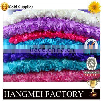 Luxury Special Embroidery Purple Color Satin Rose Hotel Table Cloth for Wedding photo-6