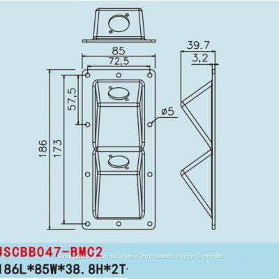 JSCBB047-ALA Accesorios Para Altavoces Anti-collision Design Aluminum Back Plate for PA Speakers NL4 photo-4
