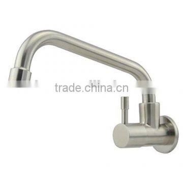 Classic Wall Mount Modern Kitchen / Wet Bar Sink Faucet, Brushed Nickel