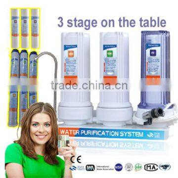 3-Stage Counter Top Filtration System Home Water Filter Purifier