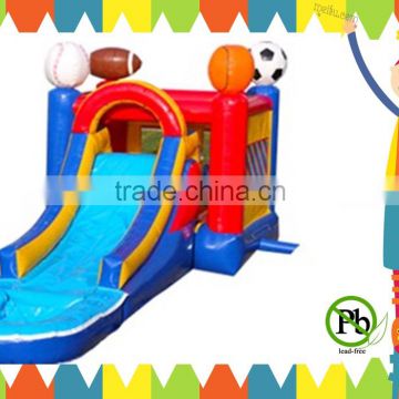 Inflatable combo bouncer house with inflatable water slide