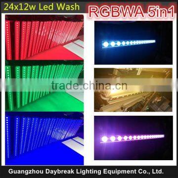 stage led wall washer bar 24x12w RGBWA 5in1 led long strip for club disco stage Building wall color washing