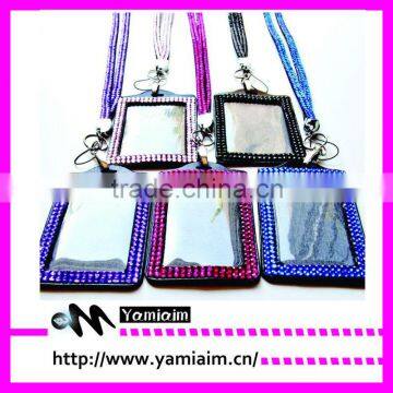 Multi-Color Rhinestone Neck LANYARDs with Horizonal Id Badge Holder