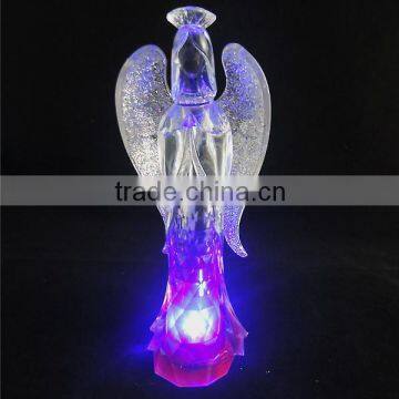 Glass angle figurine home LED lights Religious decoration