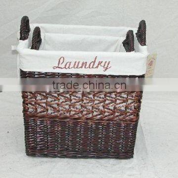 antique wicker laundry baskets with handle