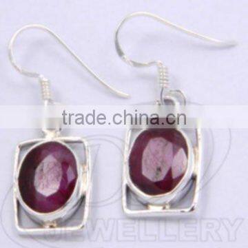 925 Silver earrings sterling silver earrings ruby earrings stock earrings